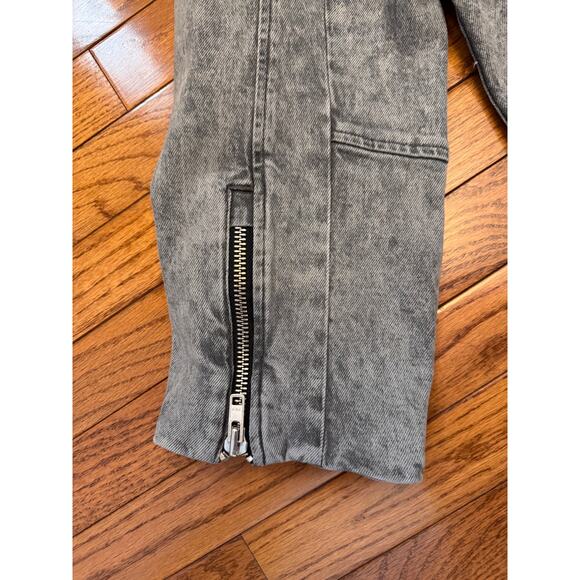 Good American Boyfriend Moto Jacket – Size 6 / 3XL - Black Stone Wash – NWT - Picture 10 of 11